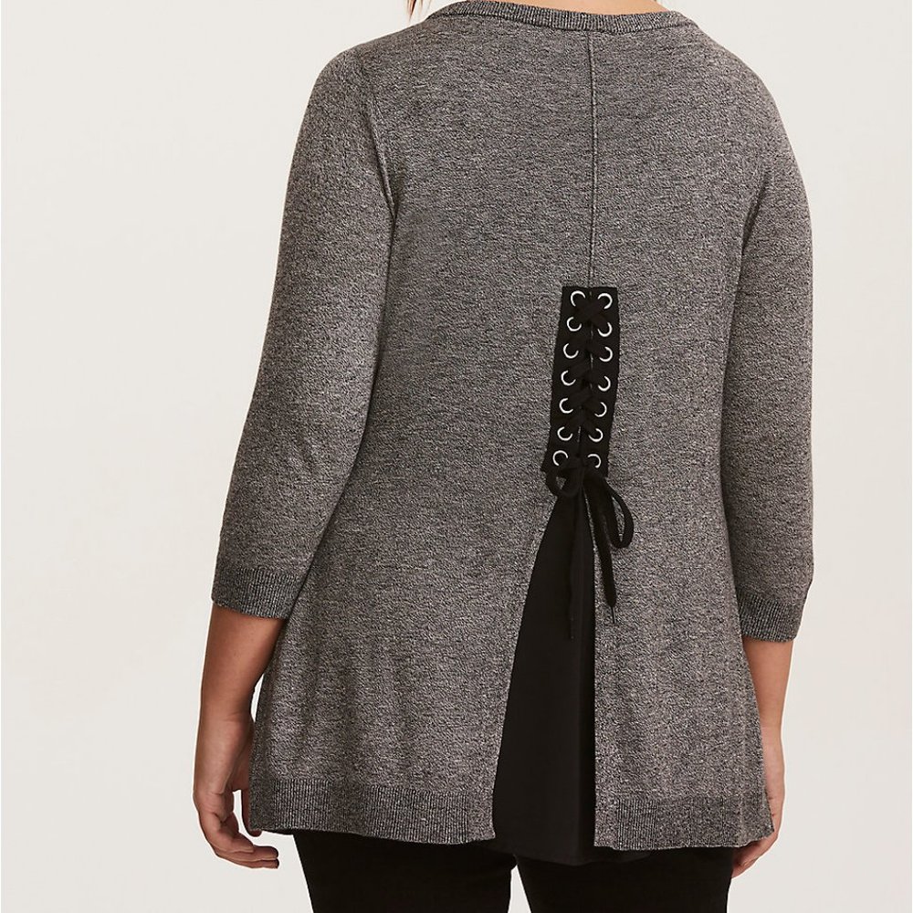 Torrid Corset Back Layered Sweater NWT sz 4